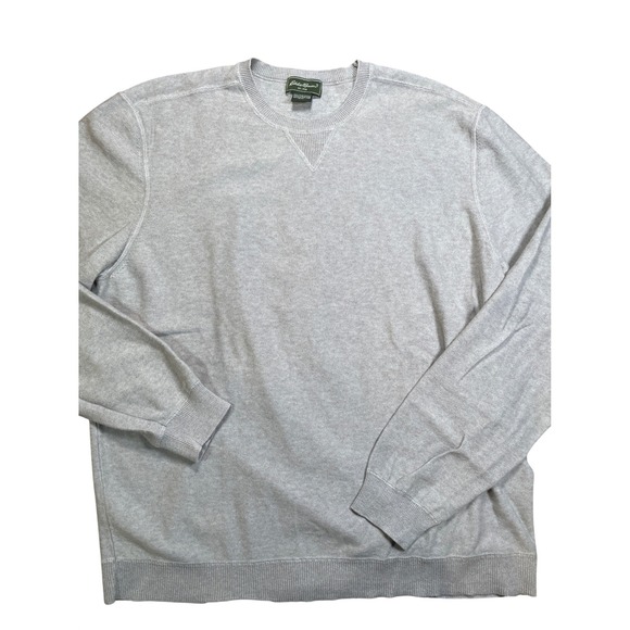 Eddie Bauer Mens Crewneck Sweater Light Gray Long Sleeve Pullover Size Medium - Picture 1 of 5
